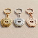 Teacher keyring tone comparison showing gold, silver and rose gold appreciation gift finishes