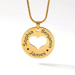 Gold Triple Love Necklace in white background - Mothers Jewellery by Belle Fever