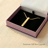 Vertical bar necklace presented in elegant jewelry gift box packaging