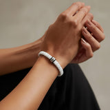 Personalised White Leather Bracelet