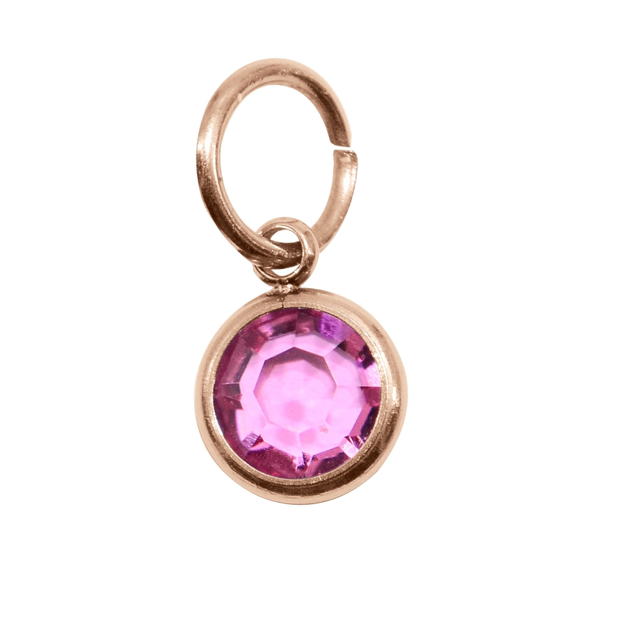 10th ROSE GOLD Hanging Birthstone Charm (Optional) - Options Variants