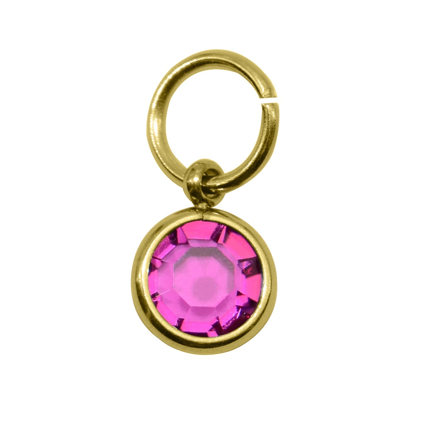 8th GOLD Hanging Birthstone Charm (Optional) - Options Variants
