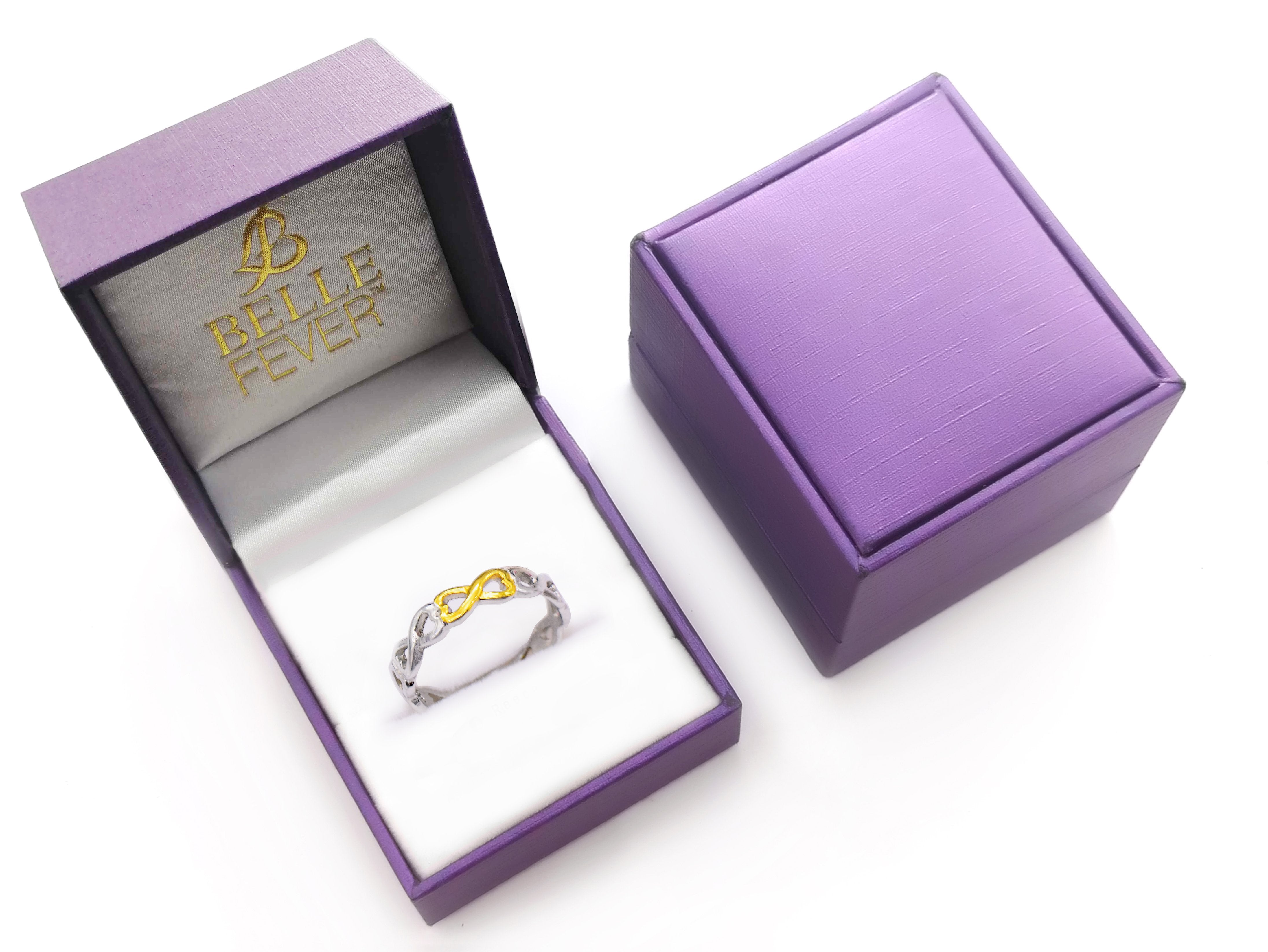 Endless Infinity Ring - Two Tone Gold in Luxury Gift Box | Belle Fever Personalised Jewellery