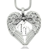 Angels Heart Necklace with Feet Insert - Memorial & Cremation Jewellery by Belle Fever