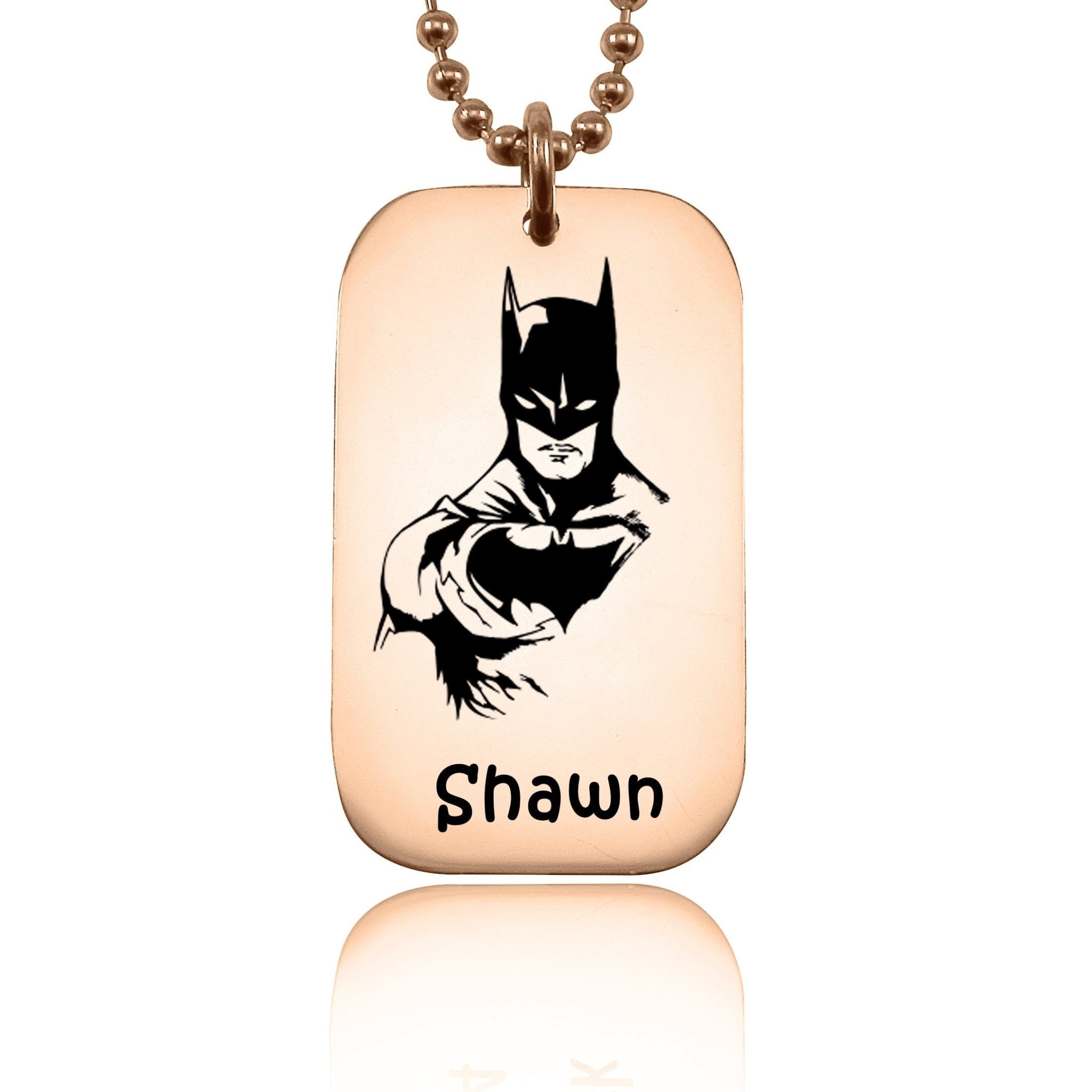 Bat Hero Personalised Tag Necklace - Mens Jewellery by Belle Fever