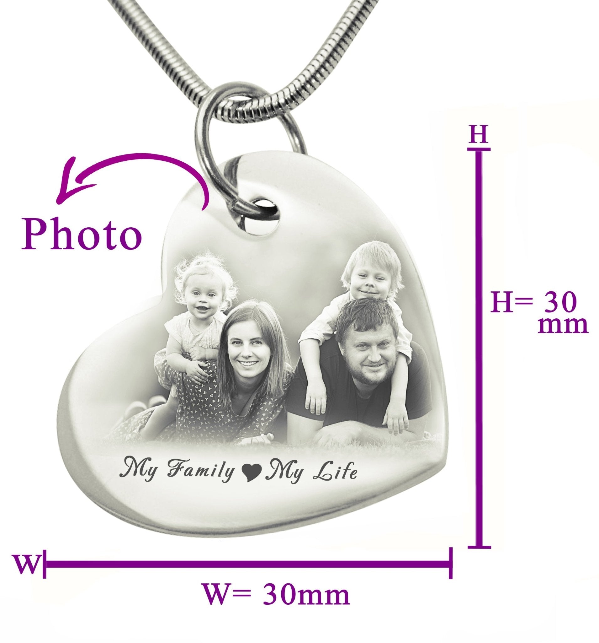 Bottom of My Heart Photo Necklace - Photo Jewellery by Belle Fever