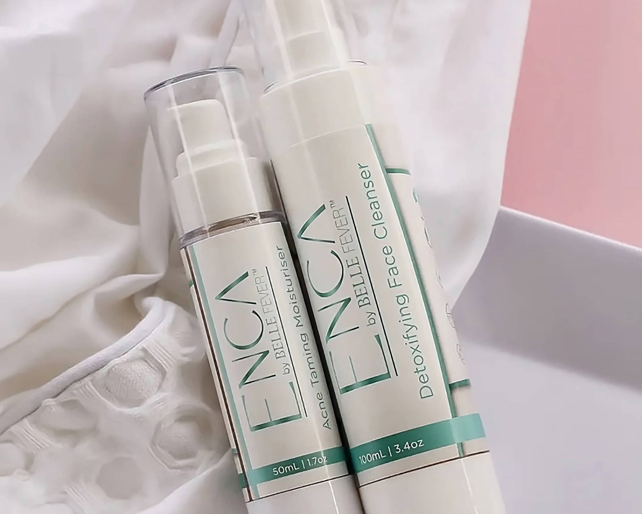 BUY ONE GET ONE Enca Acne Clearing Set - 2 x Cleanser 100ml & 2 x Moisturiser 50ml - Enca Skincare by Belle Fever