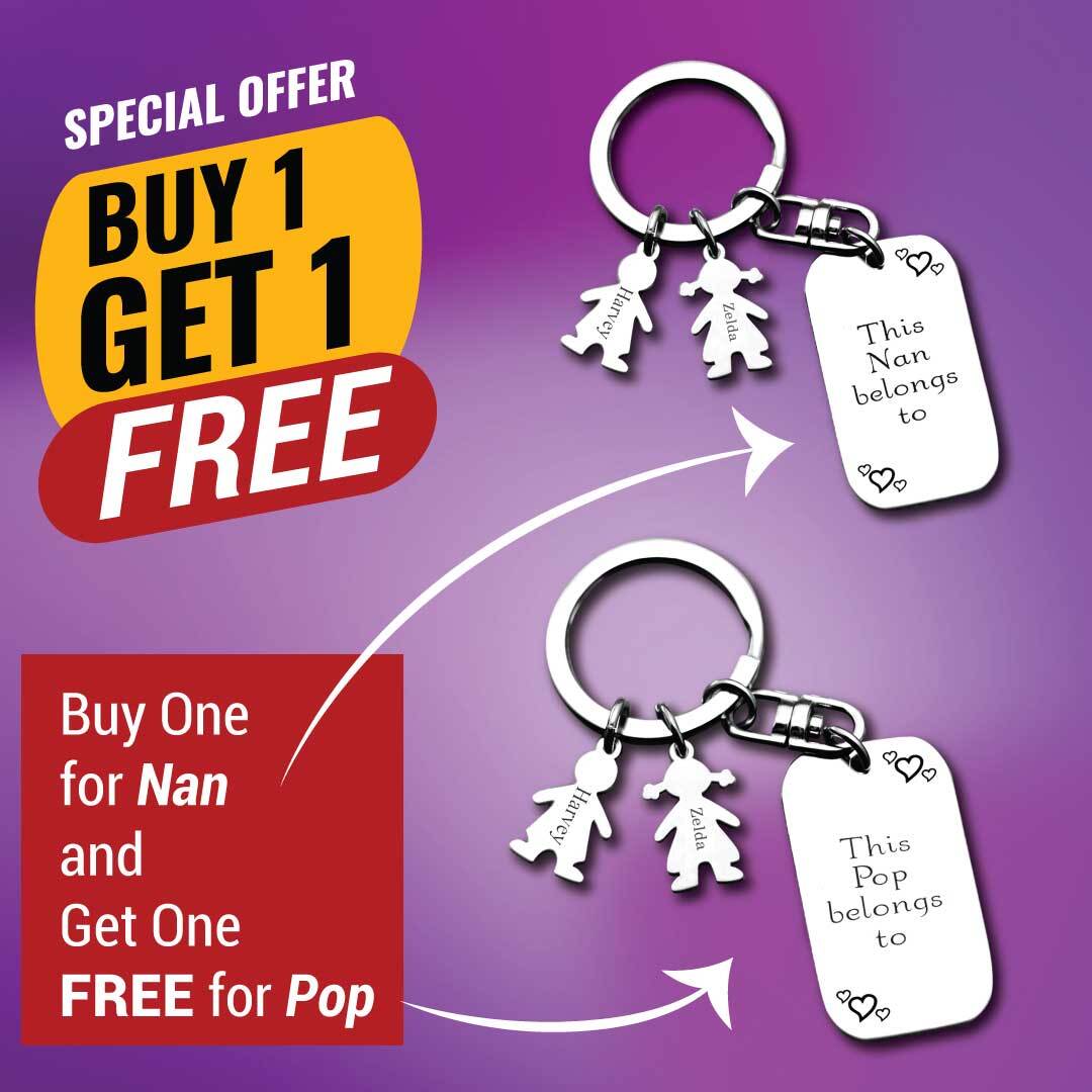 BUY ONE GET ONE Kids Love Keyring Tag - Deal