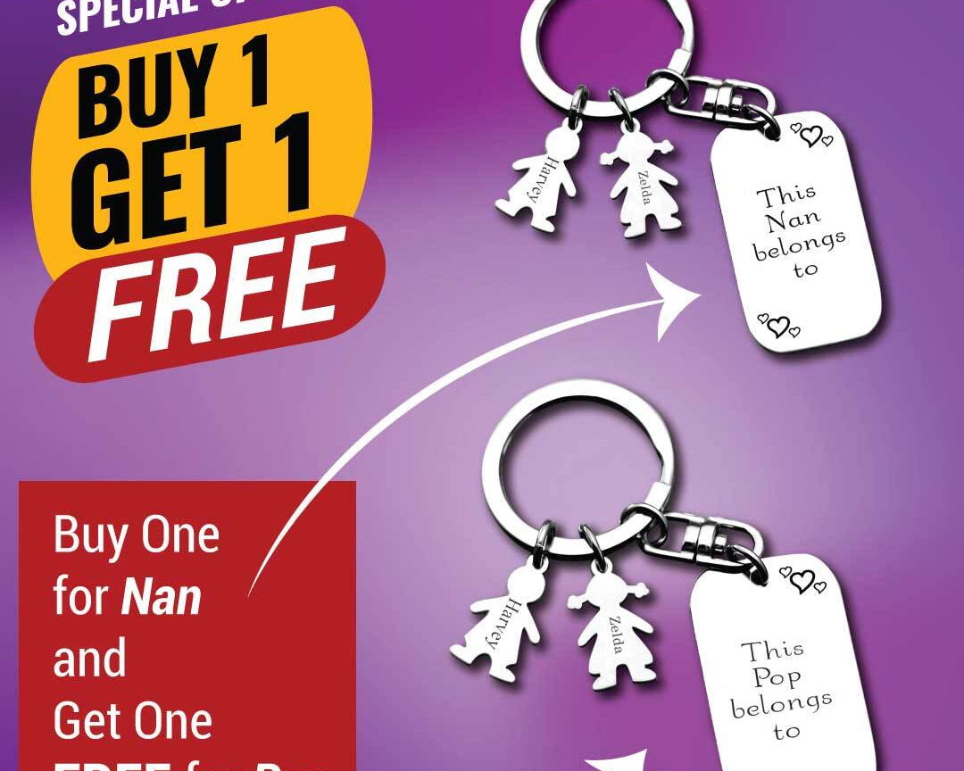 BUY ONE GET ONE Kids Love Keyring Tag - Deal