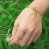 BUY ONE GET ONE Knot Bangle with Disc Charm & Birthstone - Deal