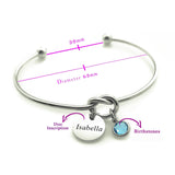 BUY ONE GET ONE Knot Bangle with Disc Charm & Birthstone - Deal