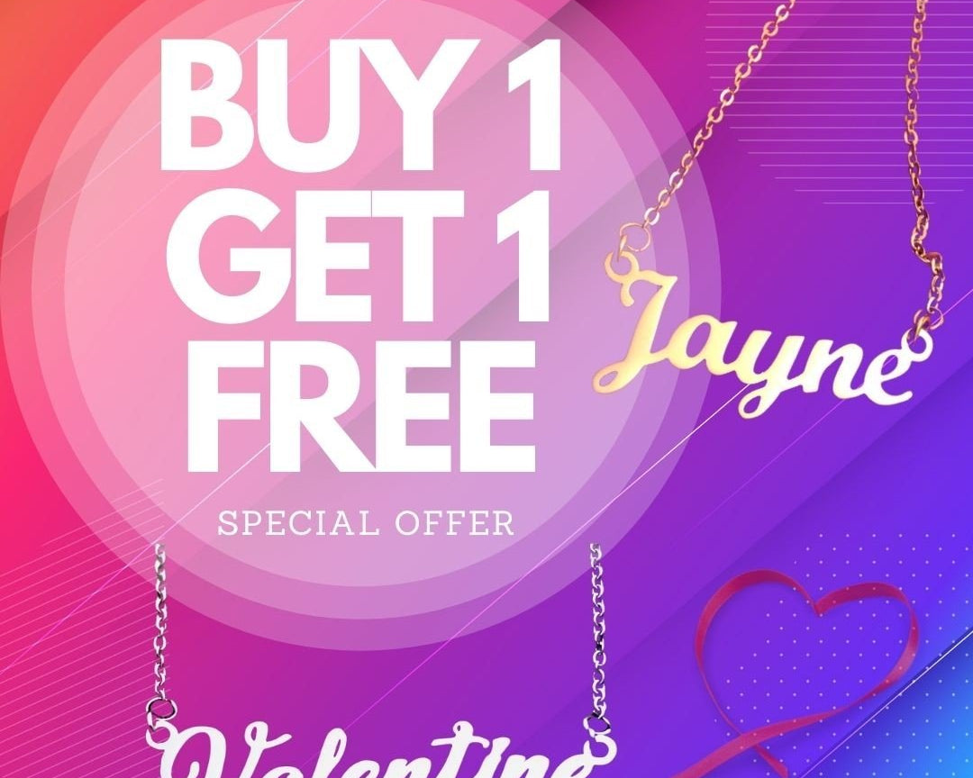 BUY ONE GET ONE Name Necklace (Birthstones Optional) - Deal