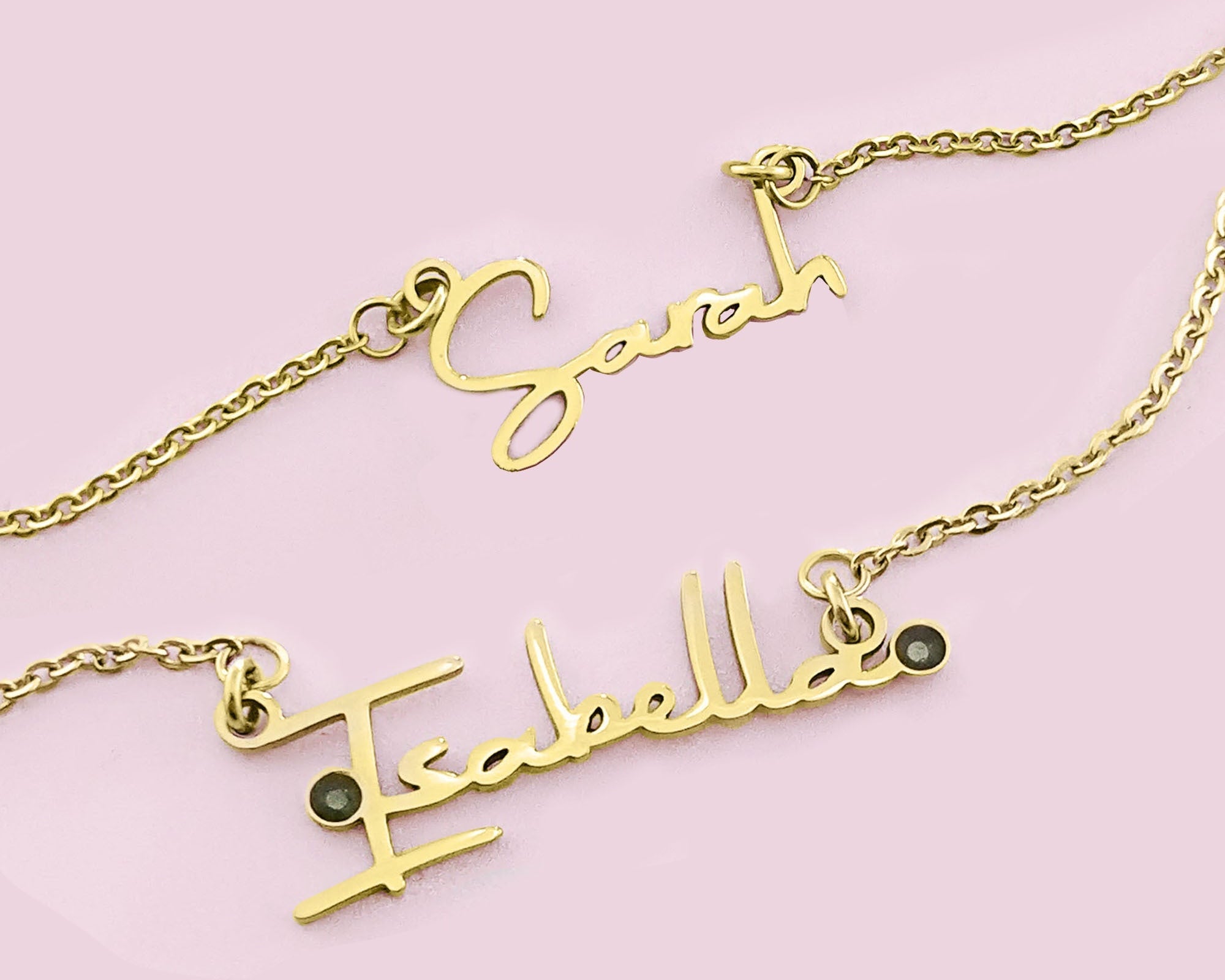 BUY ONE GET ONE Signature Name Necklace (Birthstones Optional) - Deal