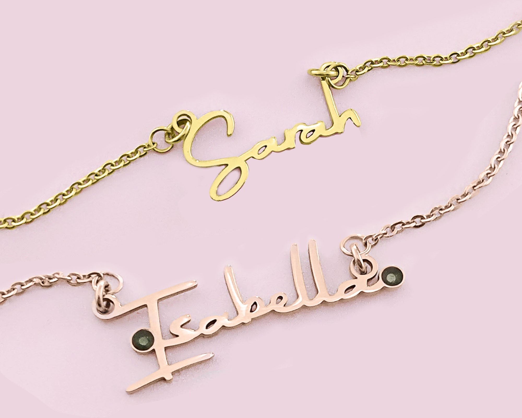 BUY ONE GET ONE Signature Name Necklace (Birthstones Optional) - Deal