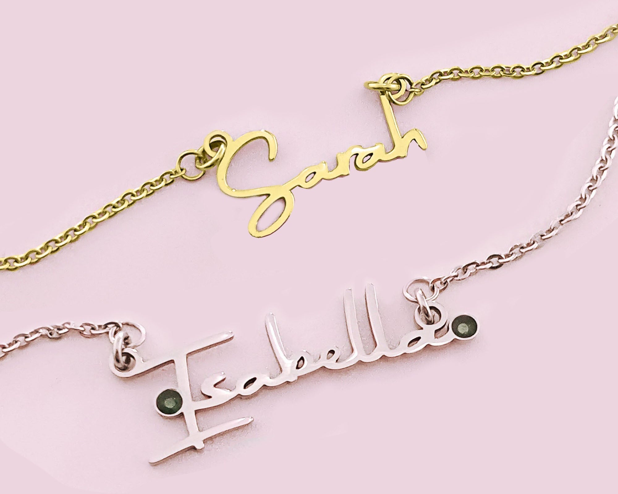 BUY ONE GET ONE Signature Name Necklace (Birthstones Optional) - Deal