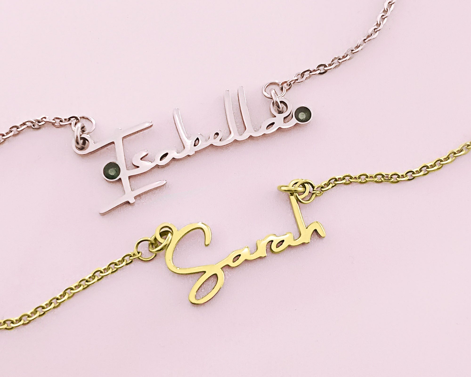 BUY ONE GET ONE Signature Name Necklace (Birthstones Optional) - Deal