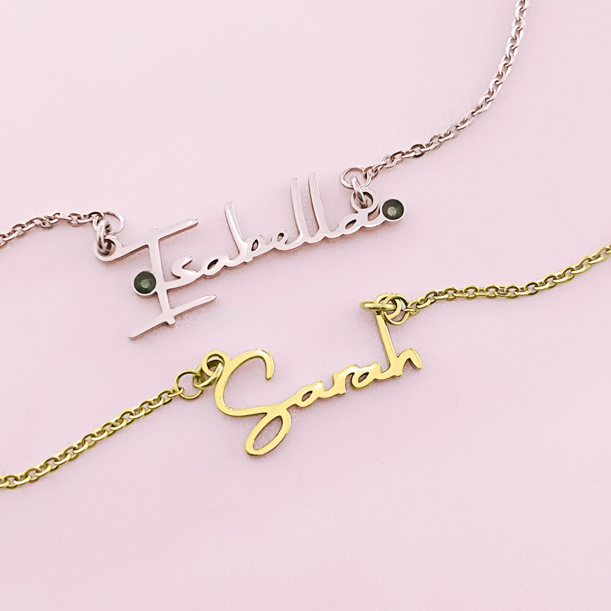 BUY ONE GET ONE Signature Name Necklace (Birthstones Optional) - Deal