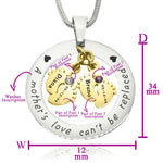 Cant Be Replaced Necklace - Double Feet Birthstones - Mothers Jewellery by Belle Fever