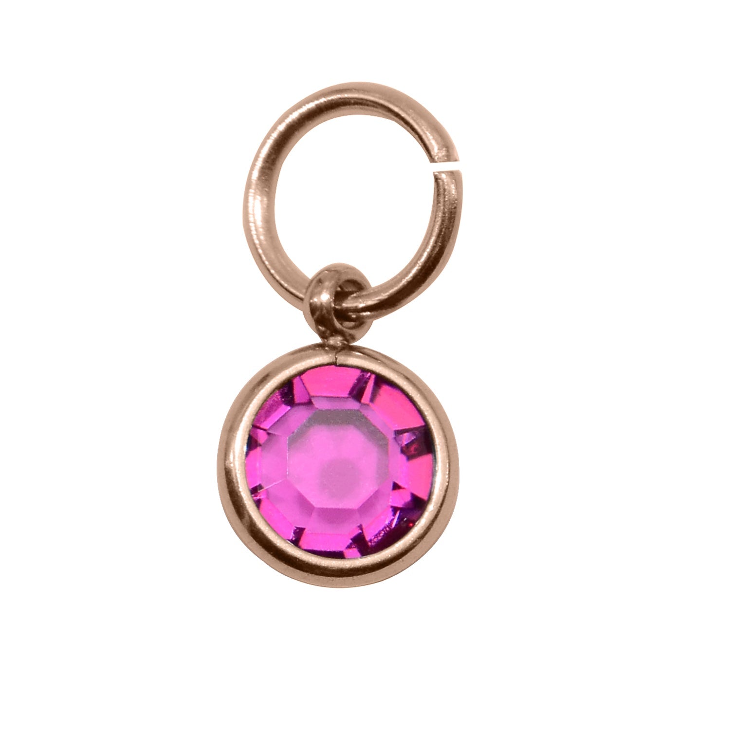 Choose 4th ROSE GOLD Hanging Birthstone Charm (Optional) - Options Variants