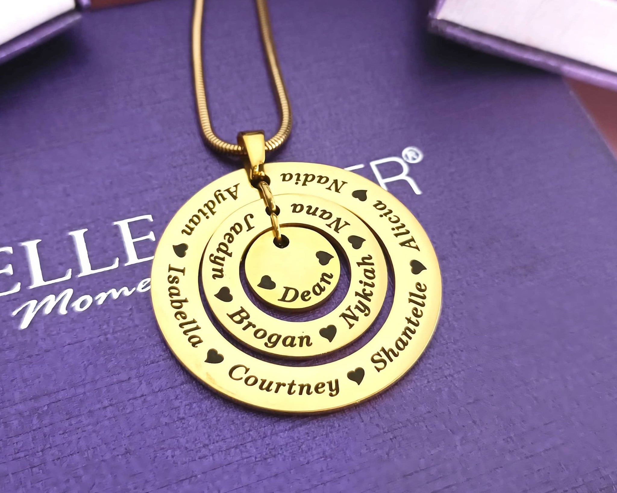 Circles of Loved Ones Personalised Necklace - Mothers Jewellery by Belle Fever