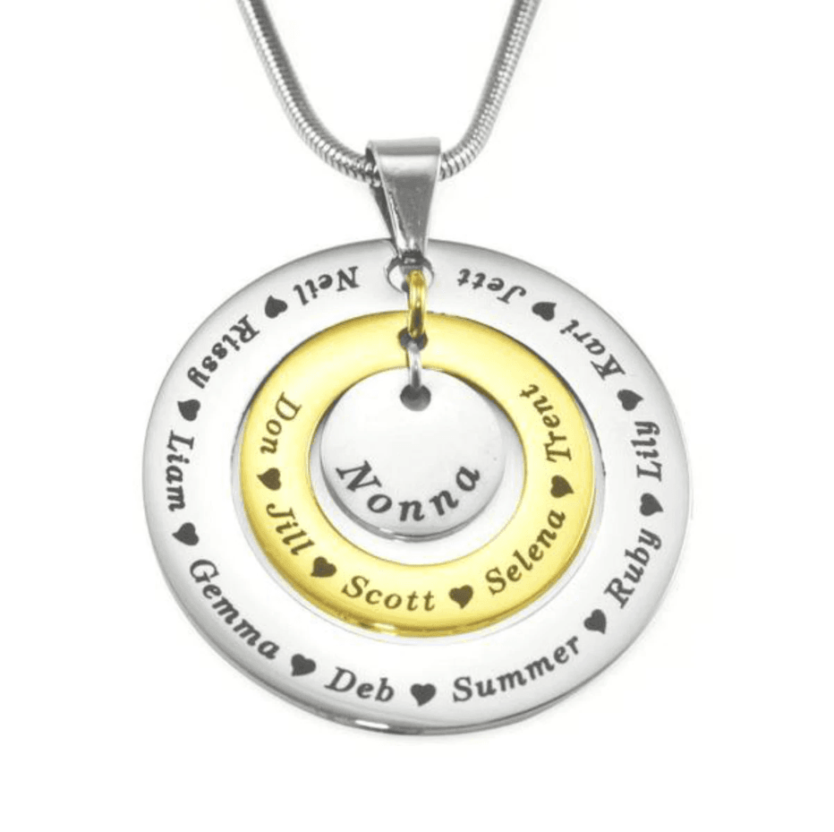 Circles of Loved Ones Personalised Necklace - Mothers Jewellery by Belle Fever