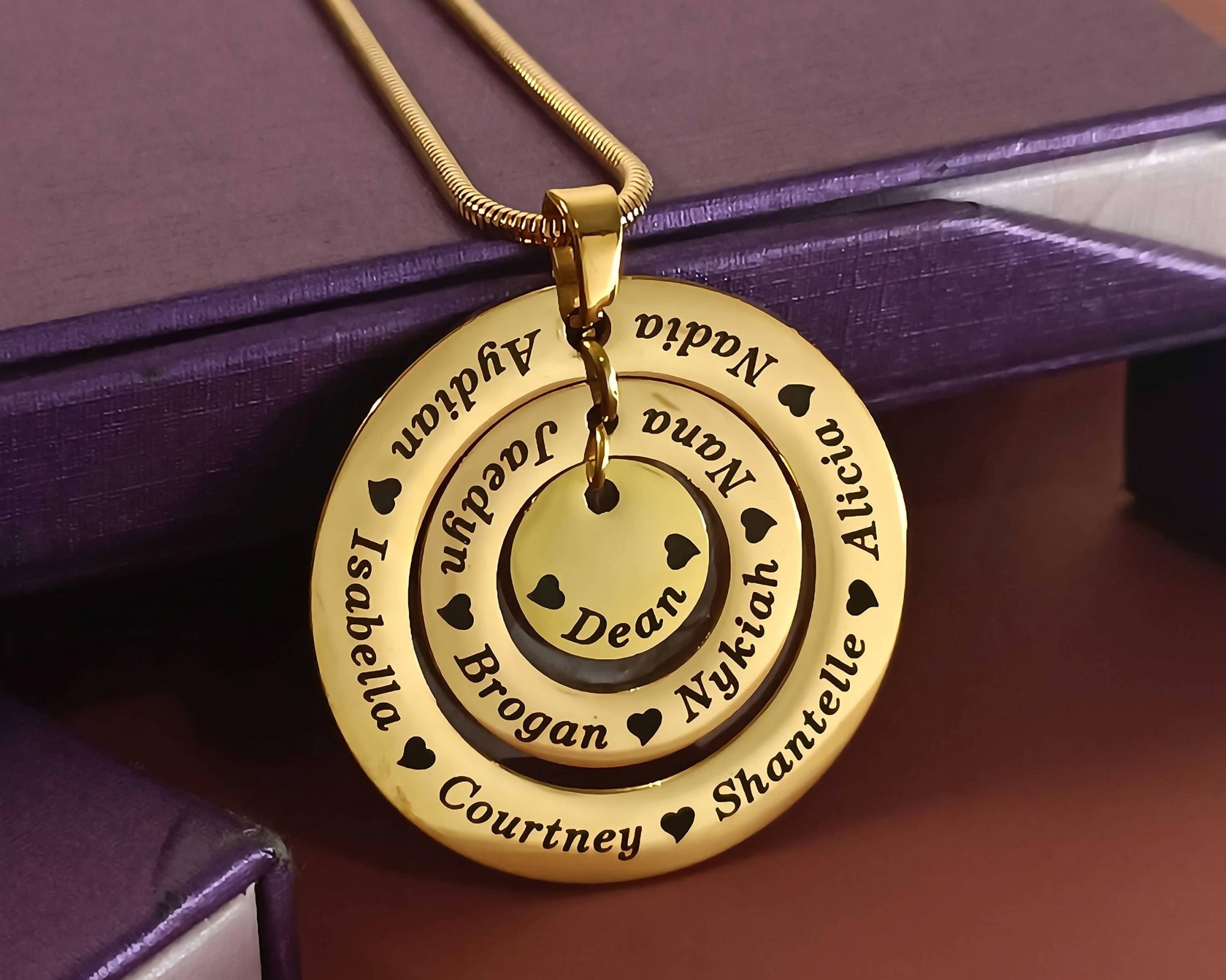 Circles of Loved Ones Personalised Necklace - Mothers Jewellery by Belle Fever