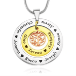 Circles of Loved Ones Tree Personalised Necklace - Family Tree Necklaces by Belle Fever