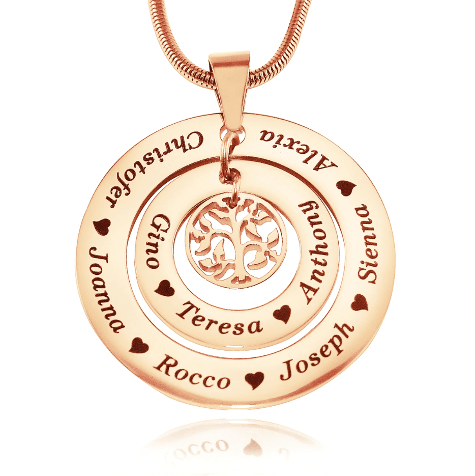 Circles of Loved Ones Tree Personalised Necklace - Family Tree Necklaces by Belle Fever