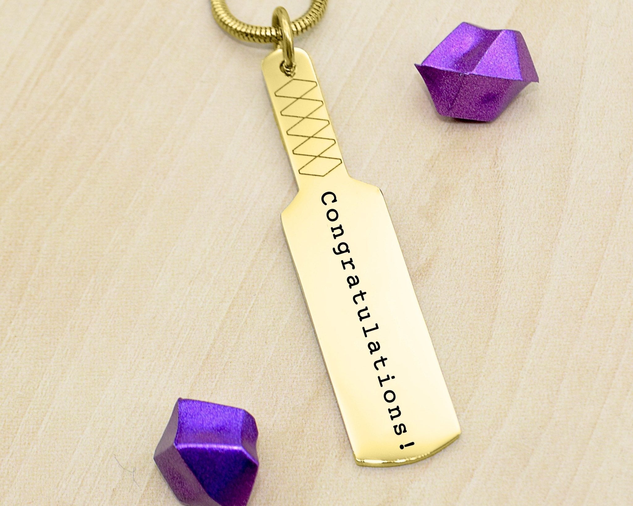 Cricket Bat Name Necklace - Name Necklaces by Belle Fever