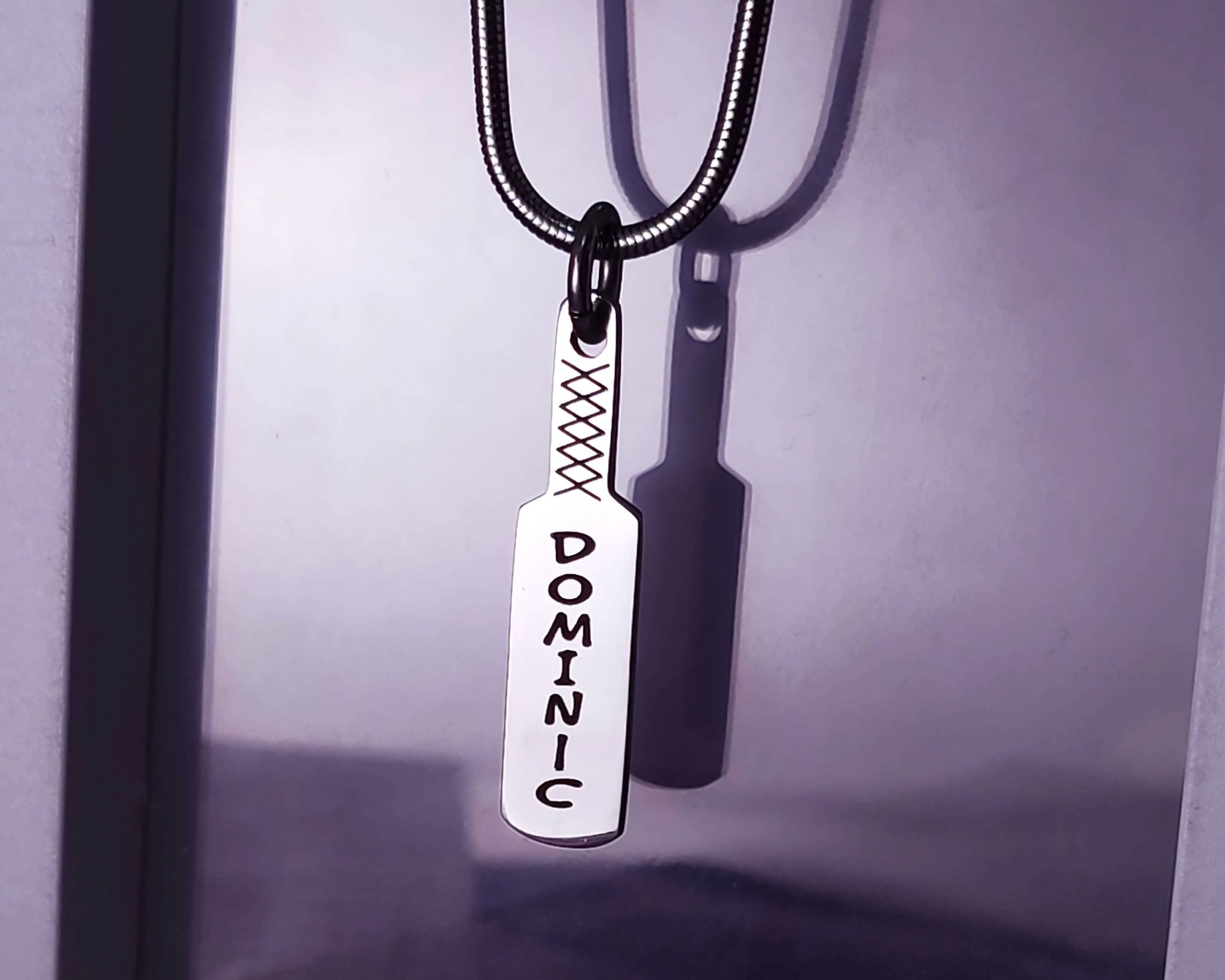 Cricket Bat Name Necklace - Name Necklaces by Belle Fever