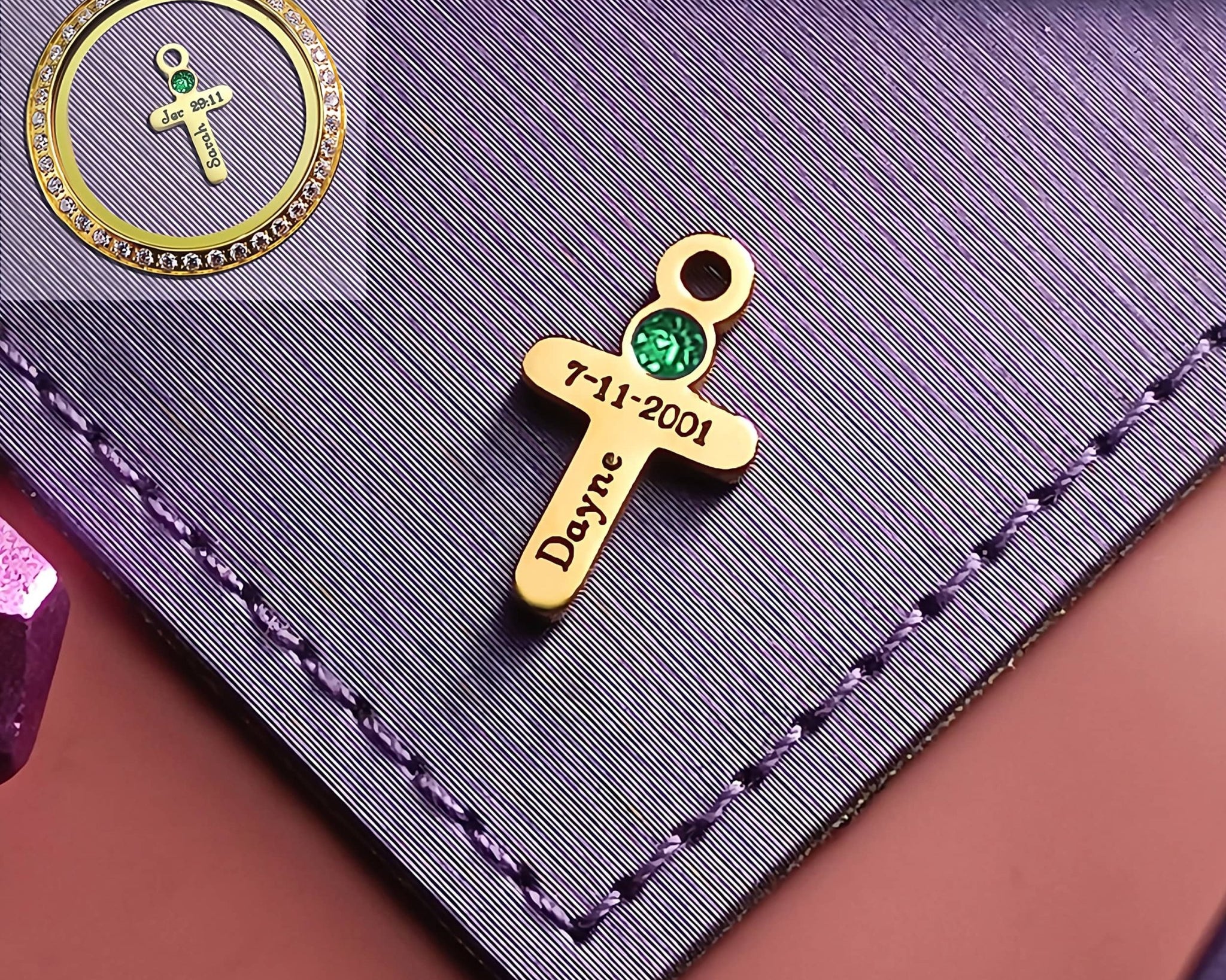 Cross Charm Birthstone for Dream Locket - Floating Dream Lockets by Belle Fever