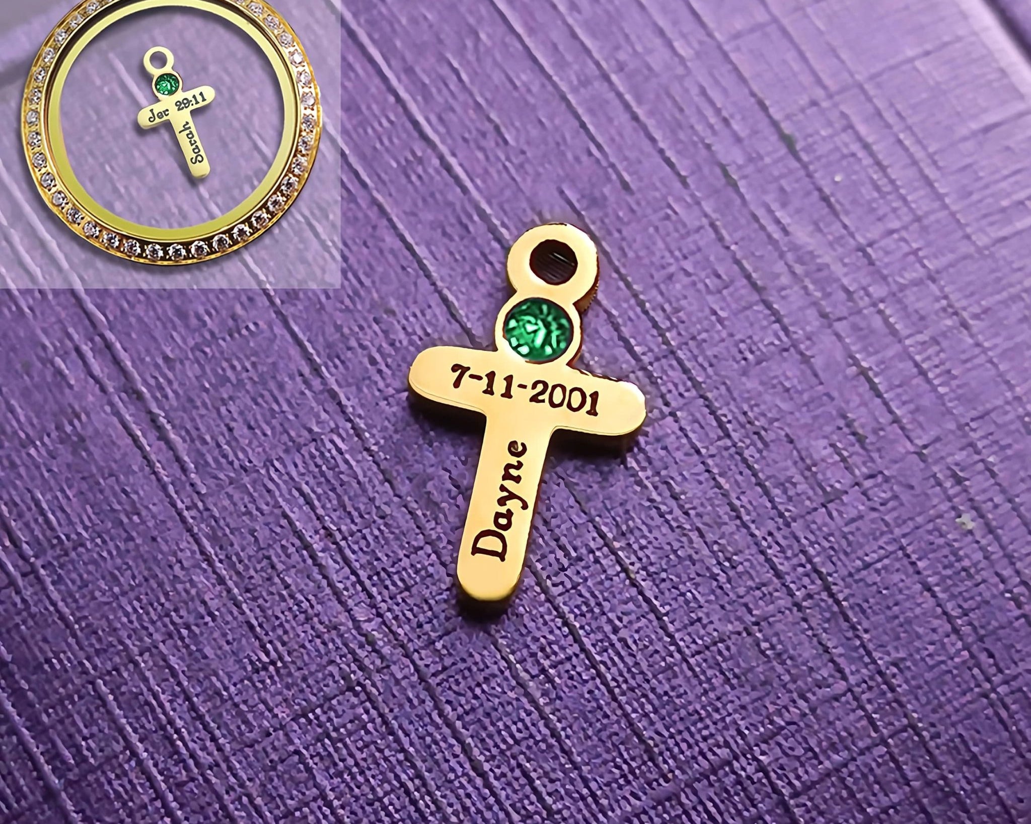 Cross Charm Birthstone for Dream Locket - Floating Dream Lockets by Belle Fever