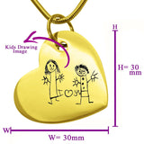 Custom Kids Drawing Heart Necklace - Kids Drawing Jewellery by Belle Fever