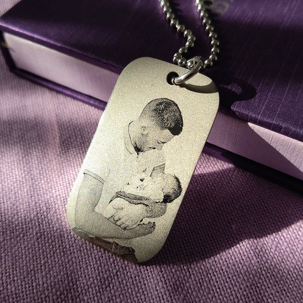 Custom Photo Dog Tag necklace - Photo Jewellery by Belle Fever