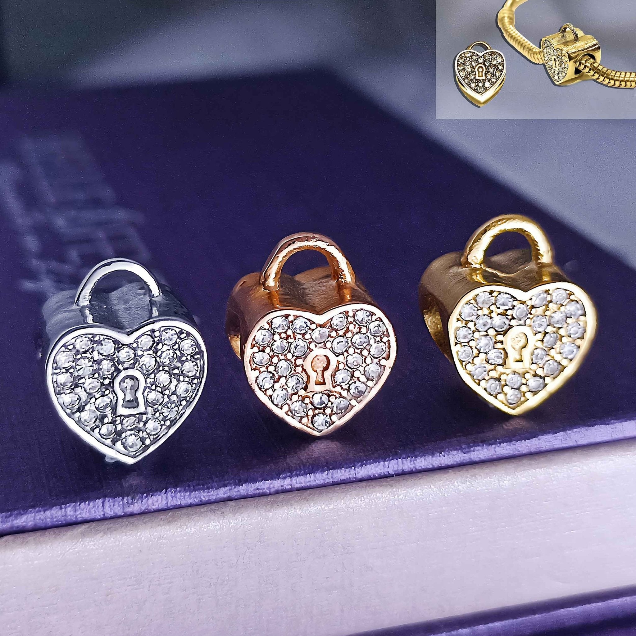Diamond Heart Charm for Moments Bracelet - Moments Charm Bracelets by Belle Fever