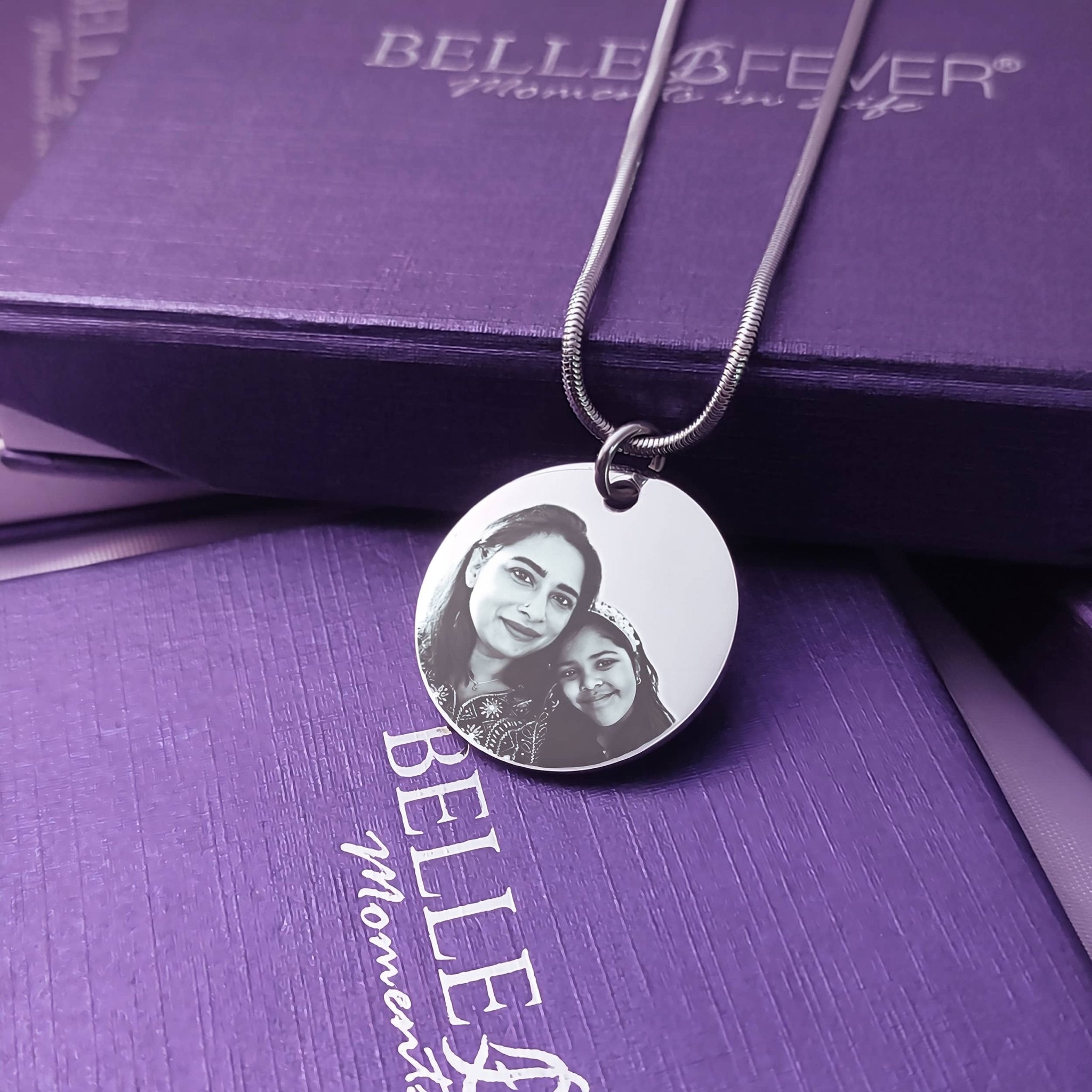 Disc Photo Necklace - Photo Jewellery by Belle Fever