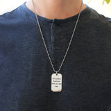 Dog Tag Handwriting Necklace - Mens Jewellery by Belle Fever