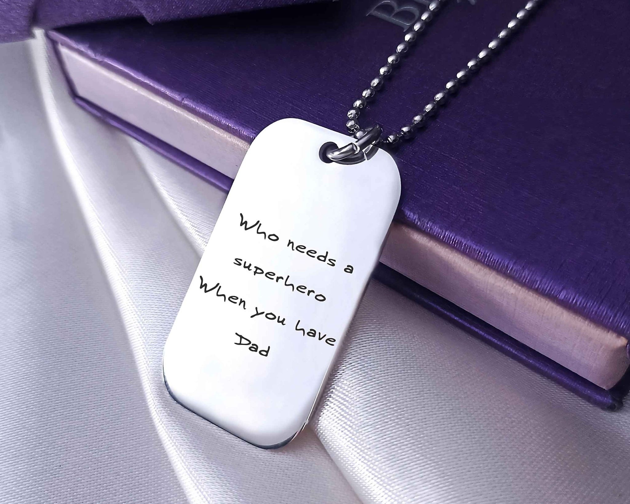 Dog Tag Handwriting Necklace - Mens Jewellery by Belle Fever