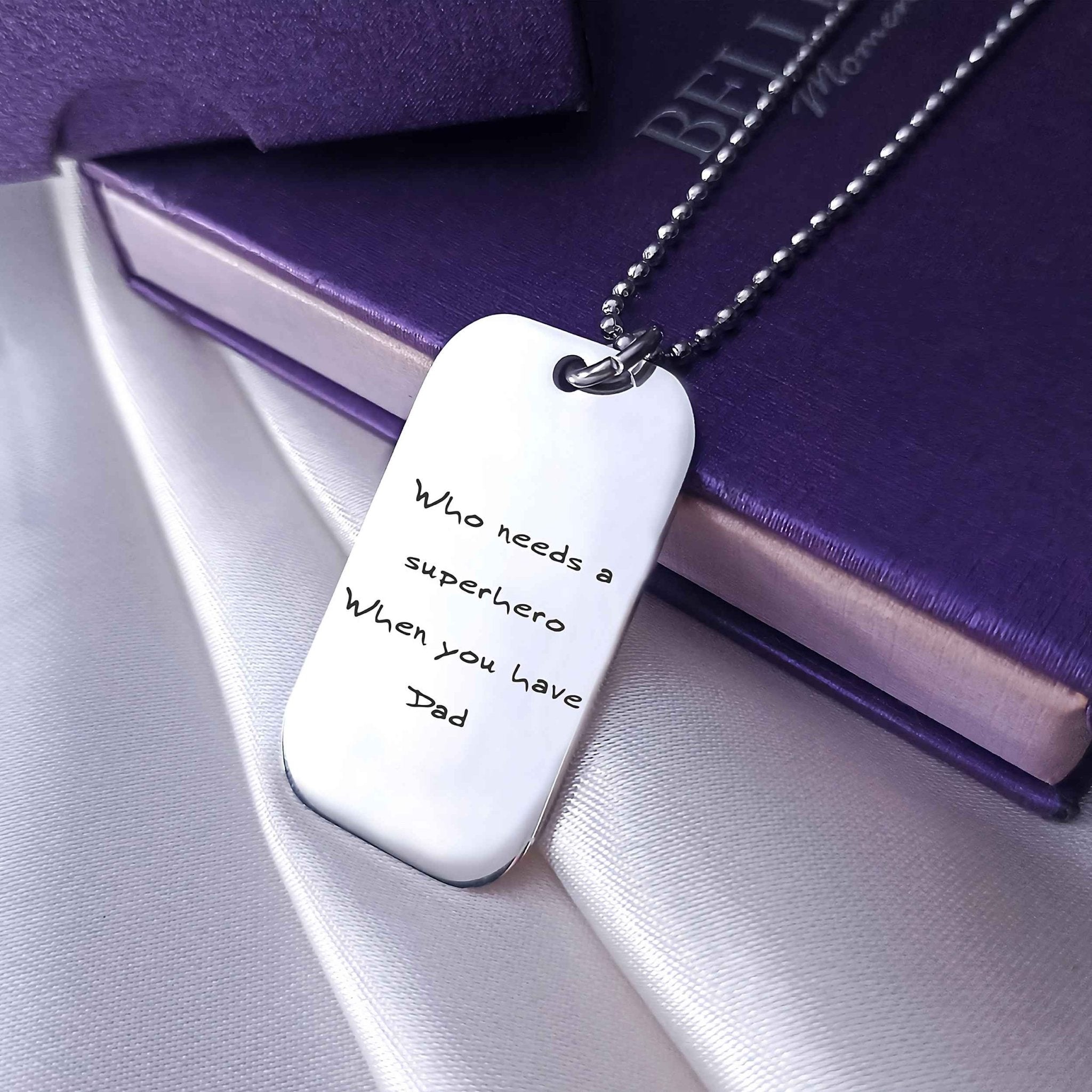 Dog Tag Handwriting Necklace - Mens Jewellery by Belle Fever