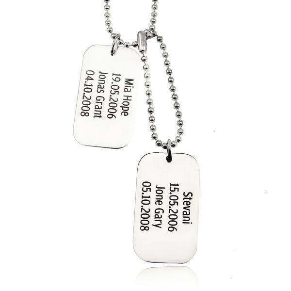Dog Tag Necklace DOUBLE - Mens Jewellery by Belle Fever