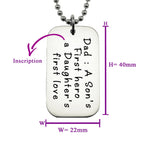 Dog Tag Necklace - First Hero - Mens Jewellery by Belle Fever