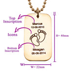 Dog Tag Necklace Newborn Baby - Mens Jewellery by Belle Fever