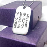 Dog Tag Necklace SINGLE - Mens Jewellery by Belle Fever