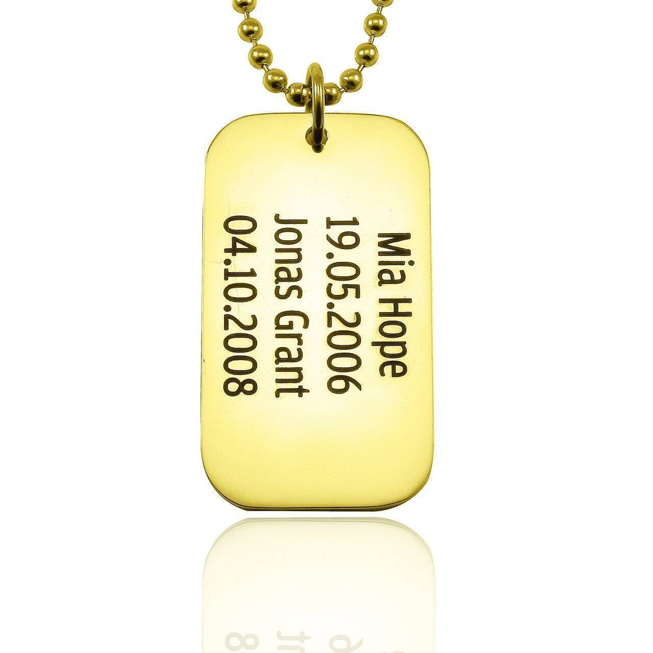 Dog Tag Necklace SINGLE - Mens Jewellery by Belle Fever