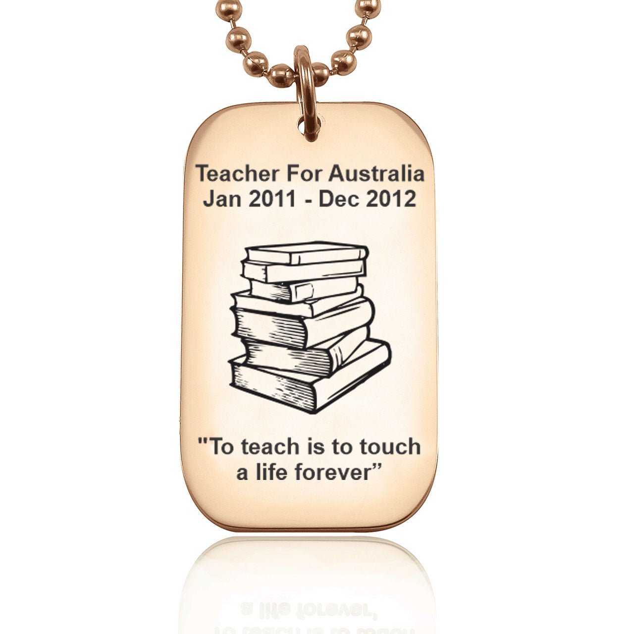 Dog Tag Necklace Teacher TEXT with SYMBOL - Mens Jewellery by Belle Fever