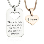 Dog Tag Stolen Heart - Two Necklaces - Mens Jewellery by Belle Fever
