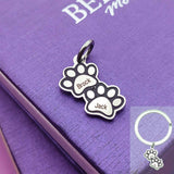 Double Mini Paw Prints Charm for Keyring - Keyrings by Belle Fever