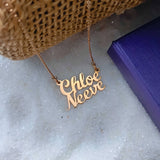 Double Name Necklace (Birthstones Optional) - Name Necklaces by Belle Fever