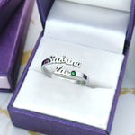 Double Name Personalised Ring (Birthstones Optional) - Rings by Belle Fever