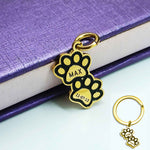Double Paw Prints Charm for Keyring - Keyrings by Belle Fever